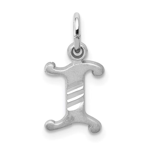 14k White Gold, Isabelle Collection, Mini Letter I Initial Charm - Picture 1 of 5